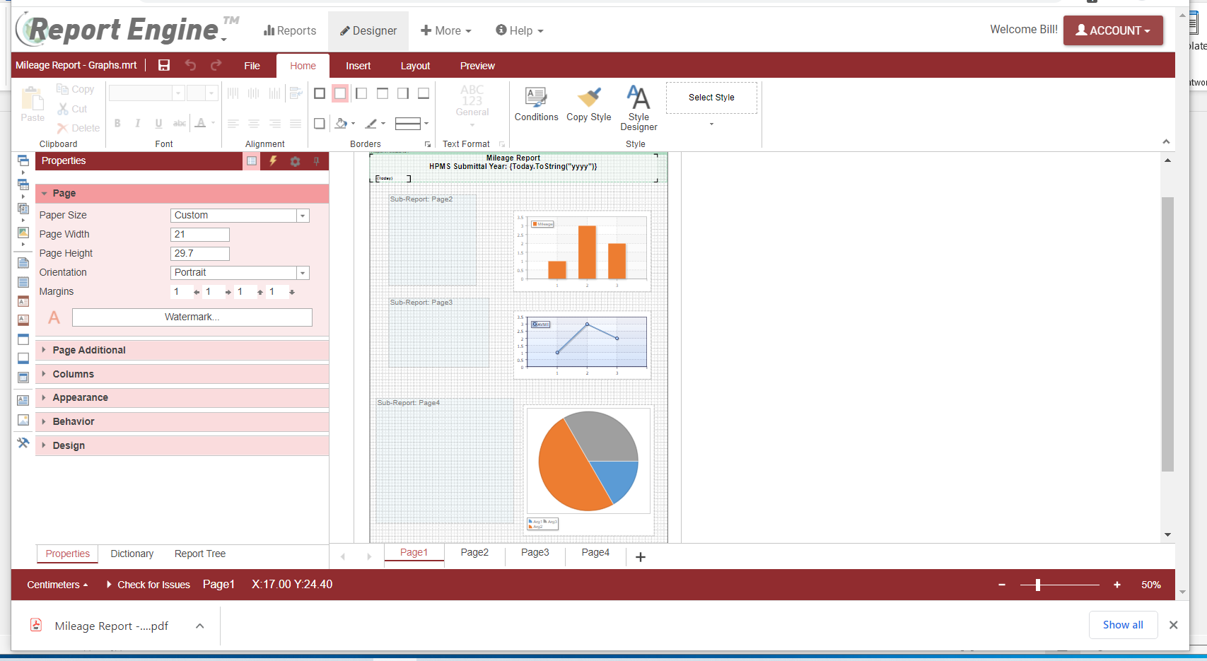 Report Engine screenshot